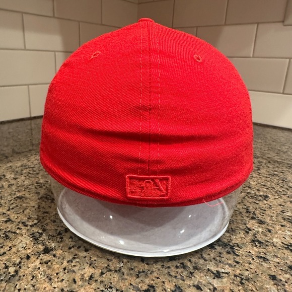Vtg New York Yankees‎ New Era 59FIFTY Cap Hat 7 3/8 Red Wool Made in USA - Picture 5 of 11